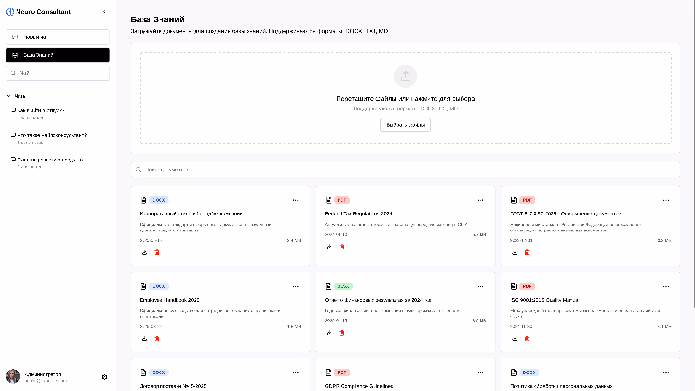Интерфейс Нейроконсультанта